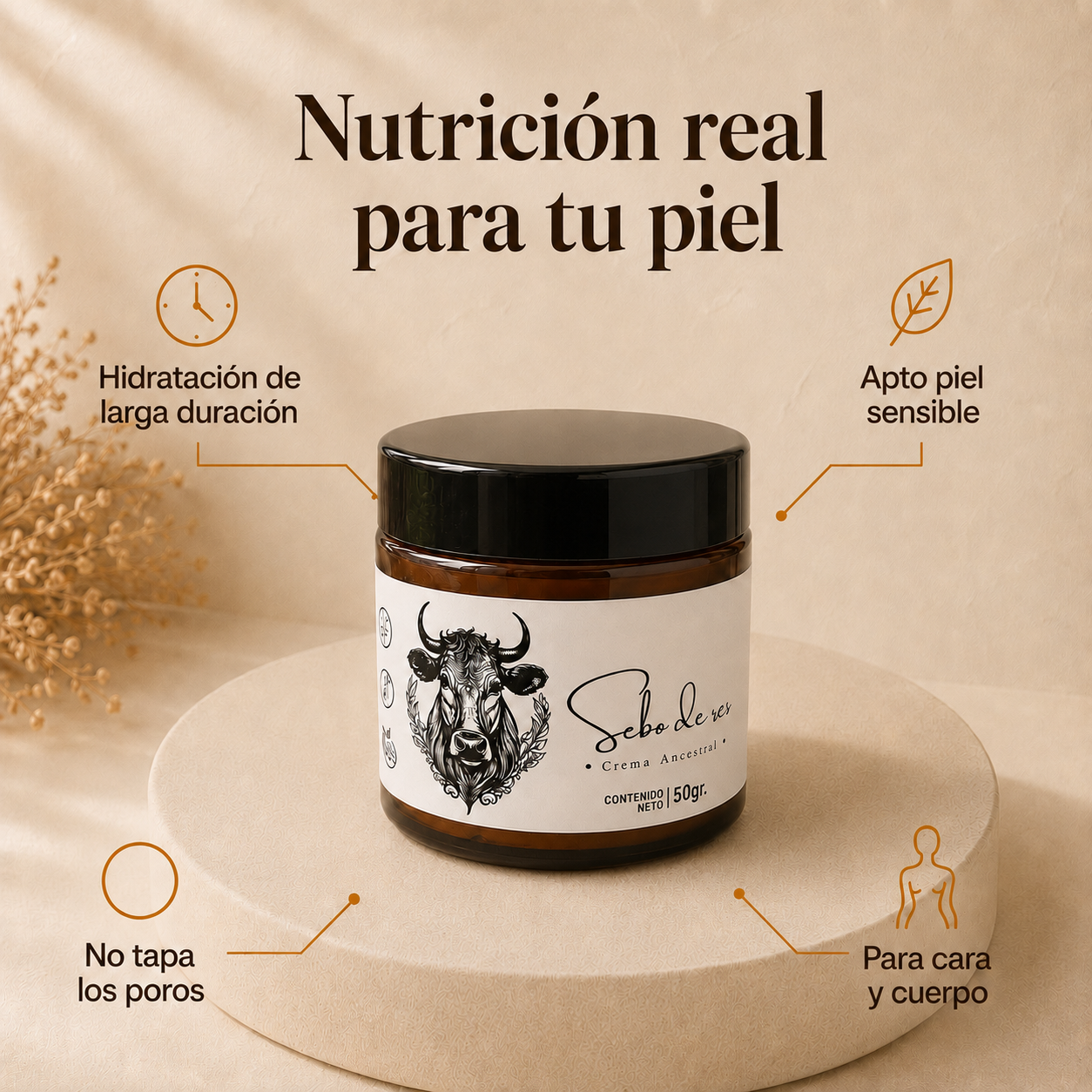 TALLOWCARE® · CREMA DE SEBO DE RES · 50 GR