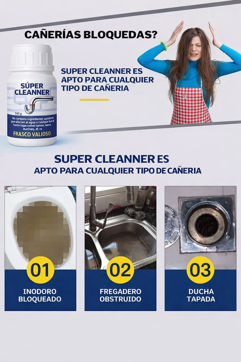 Super Cleanner - Destapador de Cañerias